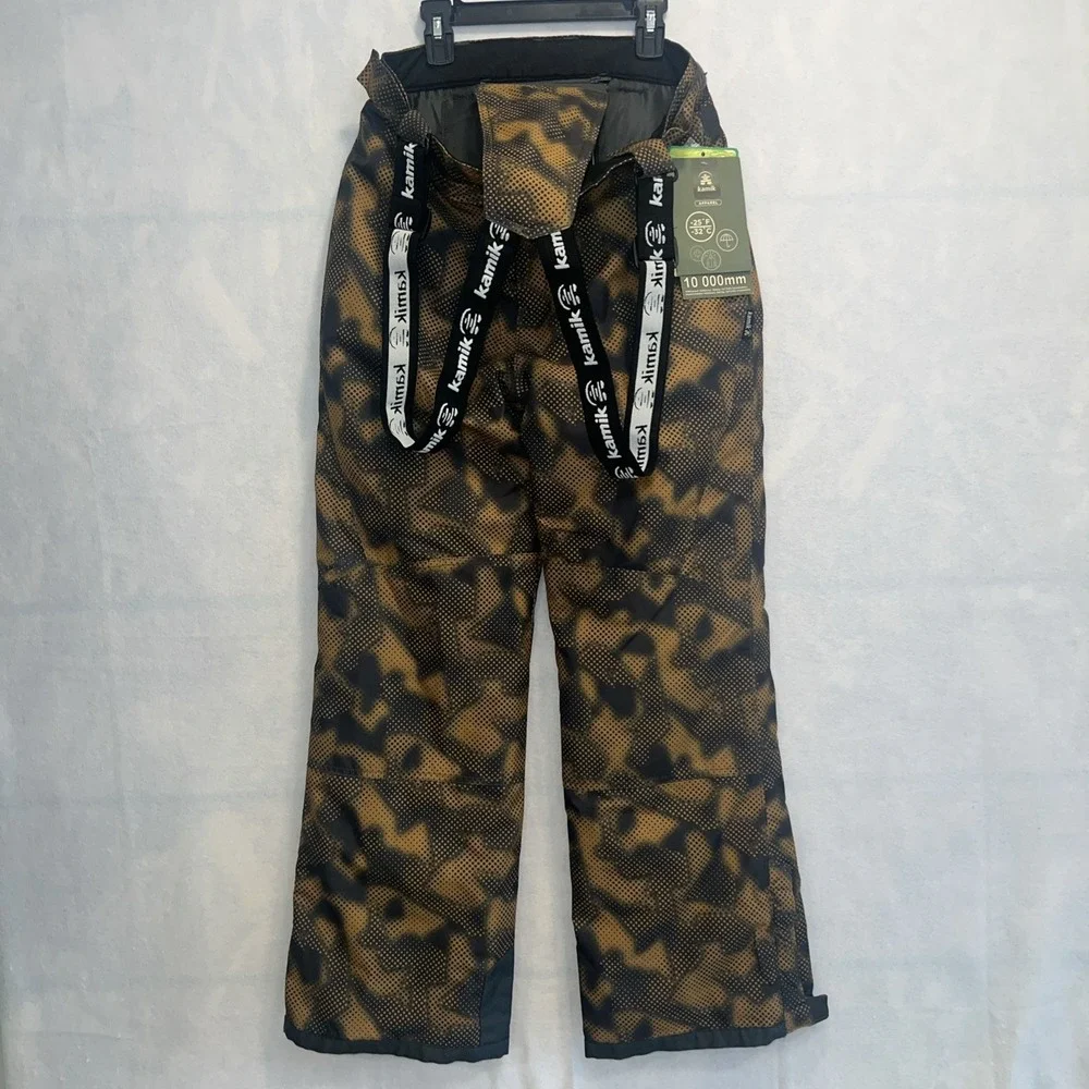 Kamik Boys'‎ Harper Bib Pants Size 14 Coal Camo Color